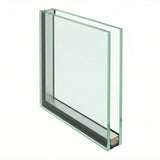 Cutaway diagram showing 12mm Histoglass-equivalent slim conservation double-glazed sealed unit — 4-4-4 with krypton fill and Low-E coating, listed-building sightline-match spec
