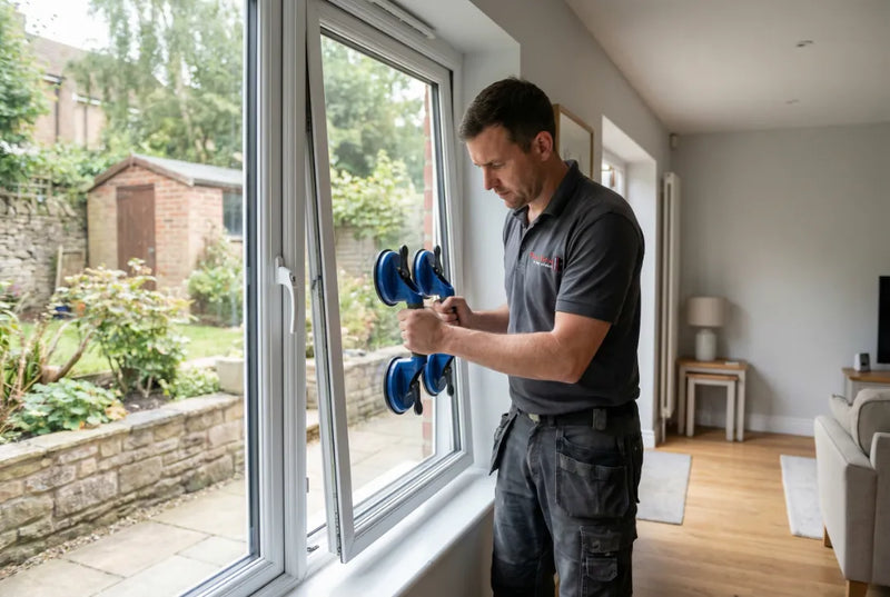 Local Bristol glazier replacing a failed double glazed sealed unit in a uPVC window